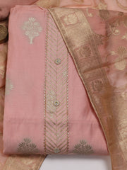 Booti Woven Chanderi Unstitched Suit Piece With Dupatta