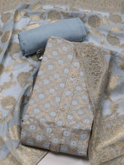 Woven Chanderi Unstitched Suit Piece With Dupatta