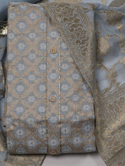 Woven Chanderi Unstitched Suit Piece With Dupatta