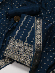 Woven Design Chanderi Unstitched Suit With Dupatta
