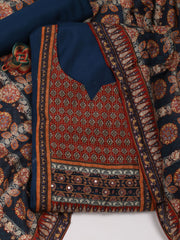 Printed Chanderi Unstitched Suit Piece With Dupatta