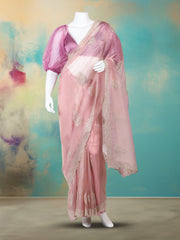 Embelished Organza Pink Saree