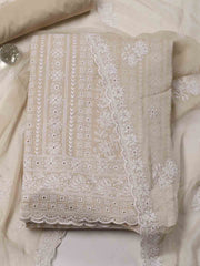 All Over Embroidery Cotton Unstitched Suit Piece With Dupatta