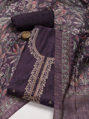 Neck Embroidery Chanderi Unstitched Suit Piece With Dupatta