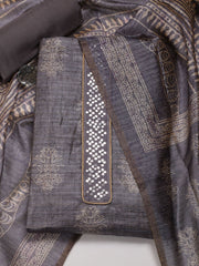 Neck Patti Embroidery Chanderi Unstitched Suit Piece With Dupatta
