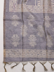 Neck Patti Embroidery Chanderi Unstitched Suit Piece With Dupatta