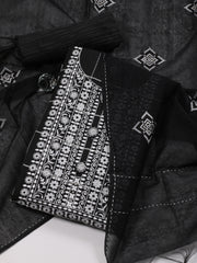 Neck Patti Cotton Unstitched Suit Piece With Dupatta