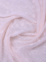 Embroidered Georgette Unstitched Suit With Pant & Dupatta