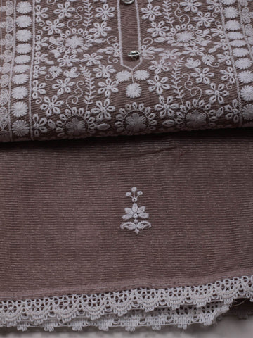 Embroidery Cotton Unstitched Suit Piece With Dupatta