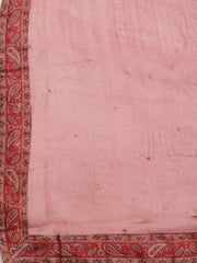 Neck Patti Chanderi Unstitched Suit Piece With Dupatta