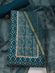Printed Cotton Unstitched Suit Piece With Dupatta