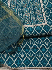 Printed Cotton Unstitched Suit Piece With Dupatta