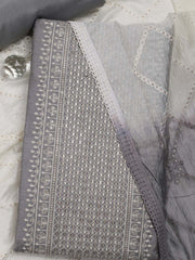 Panel Embroidery Chanderi Unstitched Suit Piece With Dupatta
