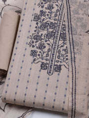 Neck Embroidered Cotton Blend Unstitched Suit With Dupatta
