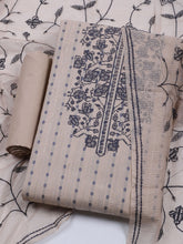 Neck Embroidered Cotton Blend Unstitched Suit With Dupatta