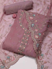All Over Embroidery Organza Unstitched Suit Piece With Dupatta