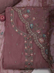 All Over Embroidery Organza Unstitched Suit Piece With Dupatta