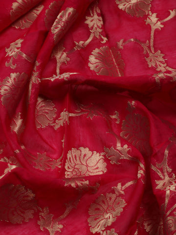 Floral Woven Chanderi Unstitched Suit Piece With Dupatta