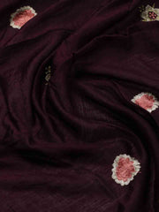 Neck Embroidered Chanderi Unstitched Suit Piece With Dupatta