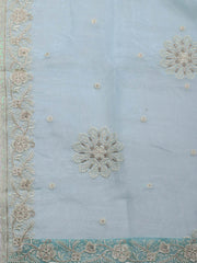 Neck Embroidery Organza Unstitched Suit Piece With Dupatta