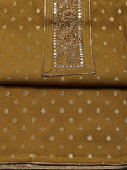 Neck Patti Chanderi Unstitched Suit Piece With Dupatta