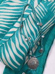 Russion Silk Printed Kurta With Pants