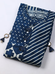 Russion Silk Printed Kurta With Pants