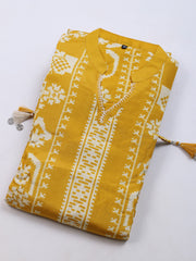 Russion Silk Printed Kurta With Pants