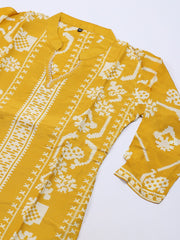 Russion Silk Printed Kurta With Pants