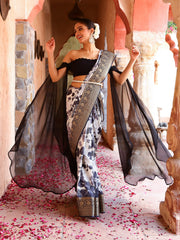 Digital Floral Printed Handloom Saree