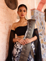 Digital Floral Printed Handloom Saree