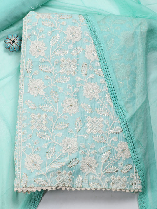 All Over Embroidered Chiffon Unstitched Suit Piece With Dupatta