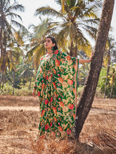 Digital Floral Printed Crepe Kaftan Dress