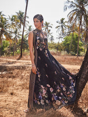 Digital Floral Printed Crepe Gown