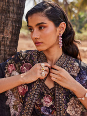 Digital Floral Printed Crepe Kaftan Dress