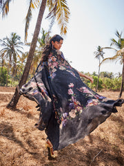 Digital Floral Printed Crepe Kaftan Dress