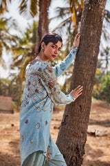 Digital Printed Crepe Kurta With Pants