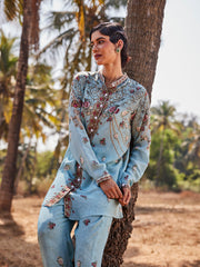 Digital Printed Crepe Kurta With Pants
