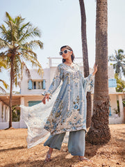 Digital Printed Georgette Kurta With Palazzo & Dupatta
