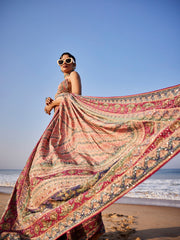 Stone Work Printed Georgette Saree
