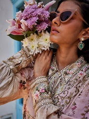 Digital Floral Printed Crepe Kaftan Dress