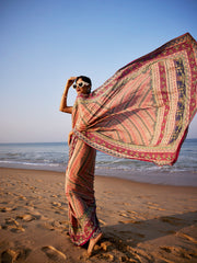 Stone Work Printed Georgette Saree