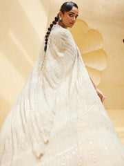 Digital Printed Crepe Gown Dress With Cape