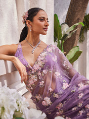 Sequin Embroidery Organza Saree