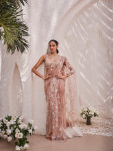 Cutdana Embroidery Net Saree