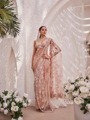 Cutdana Embroidery Net Saree