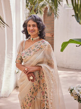 Zari Embroidered Border Tissue Saree