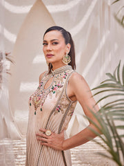 Digital Floral Printed Crepe Gown