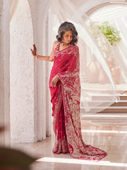 Stone Work Printed Georgette Saree