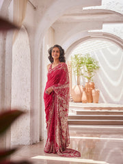 Stone Work Printed Georgette Saree